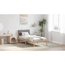 vidaXL Ágykeret fejtámlával Barna és taupe 75 x 190 cm Tömör fenyőfa
