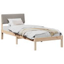 vidaXL Ágykeret fejtámlával Barna és taupe 75 x 190 cm Tömör fenyőfa