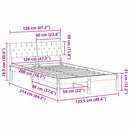 vidaXL Ágykeret fejtámlával Barna és fekete 120 x 200 cm Tömör fenyőfa