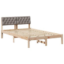 vidaXL Ágykeret fejtámlával Barna és taupe 120 x 200 cm Tömör fenyőfa