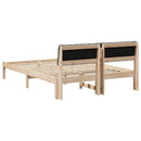 vidaXL Ágykeret barna és sötétszürke 140 x 190 cm Tömör fenyőfa