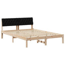 vidaXL Ágykeret fejtámlával Barna és fekete 140 x 190 cm Tömör fenyőfa
