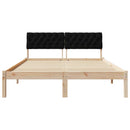 vidaXL Ágykeret fejtámlával Barna és fekete 140 x 190 cm Tömör fenyőfa