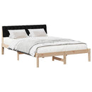 vidaXL Ágykeret fejtámlával Barna és fekete 140 x 190 cm Tömör fenyőfa