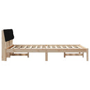 vidaXL Ágykeret fejtámlával Barna és fekete 140 x 190 cm Tömör fenyőfa