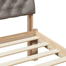 vidaXL Ágykeret fejtámlával Barna és taupe 140 x 190 cm Tömör fenyőfa