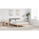 vidaXL Ágykeret fejtámlával Barna és taupe 140 x 190 cm Tömör fenyőfa