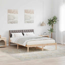 vidaXL Ágykeret fejtámlával Barna és taupe 140 x 190 cm Tömör fenyőfa