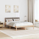 vidaXL Ágykeret fejtámlával Barna és taupe 140 x 190 cm Tömör fenyőfa