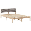 vidaXL Ágykeret fejtámlával Barna és taupe 140 x 190 cm Tömör fenyőfa