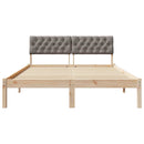 vidaXL Ágykeret fejtámlával Barna és taupe 140 x 190 cm Tömör fenyőfa