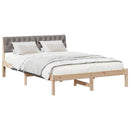 vidaXL Ágykeret fejtámlával Barna és taupe 140 x 190 cm Tömör fenyőfa