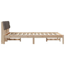 vidaXL Ágykeret fejtámlával Barna és taupe 140 x 190 cm Tömör fenyőfa