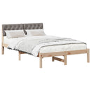 vidaXL Ágykeret fejtámlával Barna és taupe 120 x 190 cm Tömör fenyőfa