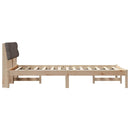 vidaXL Ágykeret fejtámlával Barna és taupe 120 x 190 cm Tömör fenyőfa
