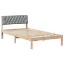vidaXL Ágykeret Barna és világosszürke 100 x 200 cm Tömör fenyőfa