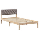vidaXL Ágykeret fejtámlával Barna és taupe 100 x 200 cm Tömör fenyőfa