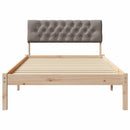 vidaXL Ágykeret fejtámlával Barna és taupe 100 x 200 cm Tömör fenyőfa