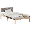 vidaXL Ágykeret fejtámlával Barna és taupe 100 x 200 cm Tömör fenyőfa
