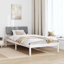 vidaXL Ágykeret Fehér és világosszürke 100 x 200 cm Tömör fenyőfa