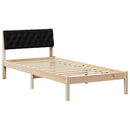 vidaXL Ágykeret fejtámlával Barna és fekete 90 x 200 cm Tömör fenyőfa