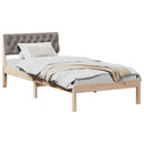 vidaXL Ágykeret fejtámlával Barna és taupe 90 x 200 cm Tömör fenyőfa