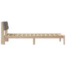vidaXL Ágykeret fejtámlával Barna és taupe 90 x 200 cm Tömör fenyőfa