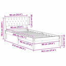 vidaXL Ágykeret fejtámlával Barna és taupe 90 x 200 cm Tömör fenyőfa