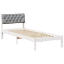 vidaXL Ágykeret Fehér és világosszürke 80 x 200 cm Tömör fenyőfa