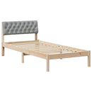 vidaXL Ágykeret Barna és világosszürke 90 x 190 cm Tömör fenyőfa