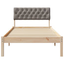 vidaXL Ágykeret fejtámlával Barna és taupe 90 x 190 cm Tömör fenyőfa