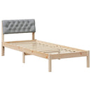 vidaXL Ágykeret Barna és világosszürke 75 x 190 cm Tömör fenyőfa