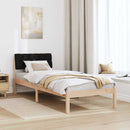 vidaXL Ágykeret fejtámlával Barna és fekete 75 x 190 cm Tömör fenyőfa