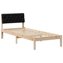 vidaXL Ágykeret fejtámlával Barna és fekete 75 x 190 cm Tömör fenyőfa