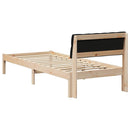vidaXL Ágykeret fejtámlával Barna és fekete 75 x 190 cm Tömör fenyőfa