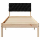 vidaXL Ágykeret fejtámlával Barna és fekete 75 x 190 cm Tömör fenyőfa
