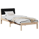 vidaXL Ágykeret fejtámlával Barna és fekete 75 x 190 cm Tömör fenyőfa