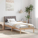 vidaXL Ágykeret fejtámlával Barna és taupe 75 x 190 cm Tömör fenyőfa