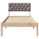 vidaXL Ágykeret fejtámlával Barna és taupe 75 x 190 cm Tömör fenyőfa