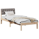 vidaXL Ágykeret fejtámlával Barna és taupe 75 x 190 cm Tömör fenyőfa
