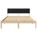 vidaXL Ágykeret fejtámlával Barna és fekete 135 x 190 cm Tömör fenyőfa