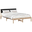 vidaXL Ágykeret fejtámlával Barna és fekete 135 x 190 cm Tömör fenyőfa