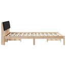 vidaXL Ágykeret fejtámlával Barna és fekete 135 x 190 cm Tömör fenyőfa