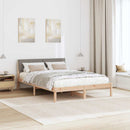 vidaXL Ágykeret fejtámlával Barna és taupe 135 x 190 cm Tömör fenyőfa