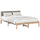vidaXL Ágykeret fejtámlával Barna és taupe 135 x 190 cm Tömör fenyőfa