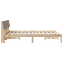 vidaXL Ágykeret fejtámlával Barna és taupe 135 x 190 cm Tömör fenyőfa