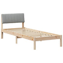 vidaXL Ágykeret Barna és világosszürke 75 x 190 cm Tömör fenyőfa