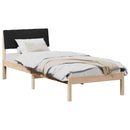 vidaXL Ágykeret fejtámlával Barna és fekete 75 x 190 cm Tömör fenyőfa