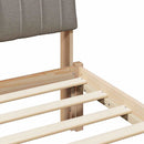 vidaXL Ágykeret fejtámlával Barna és taupe 75 x 190 cm Tömör fenyőfa