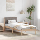 vidaXL Ágykeret fejtámlával Barna és taupe 75 x 190 cm Tömör fenyőfa